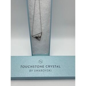 Touchstone Crystal by Swarovski Silver Tone High Point Necklace‎